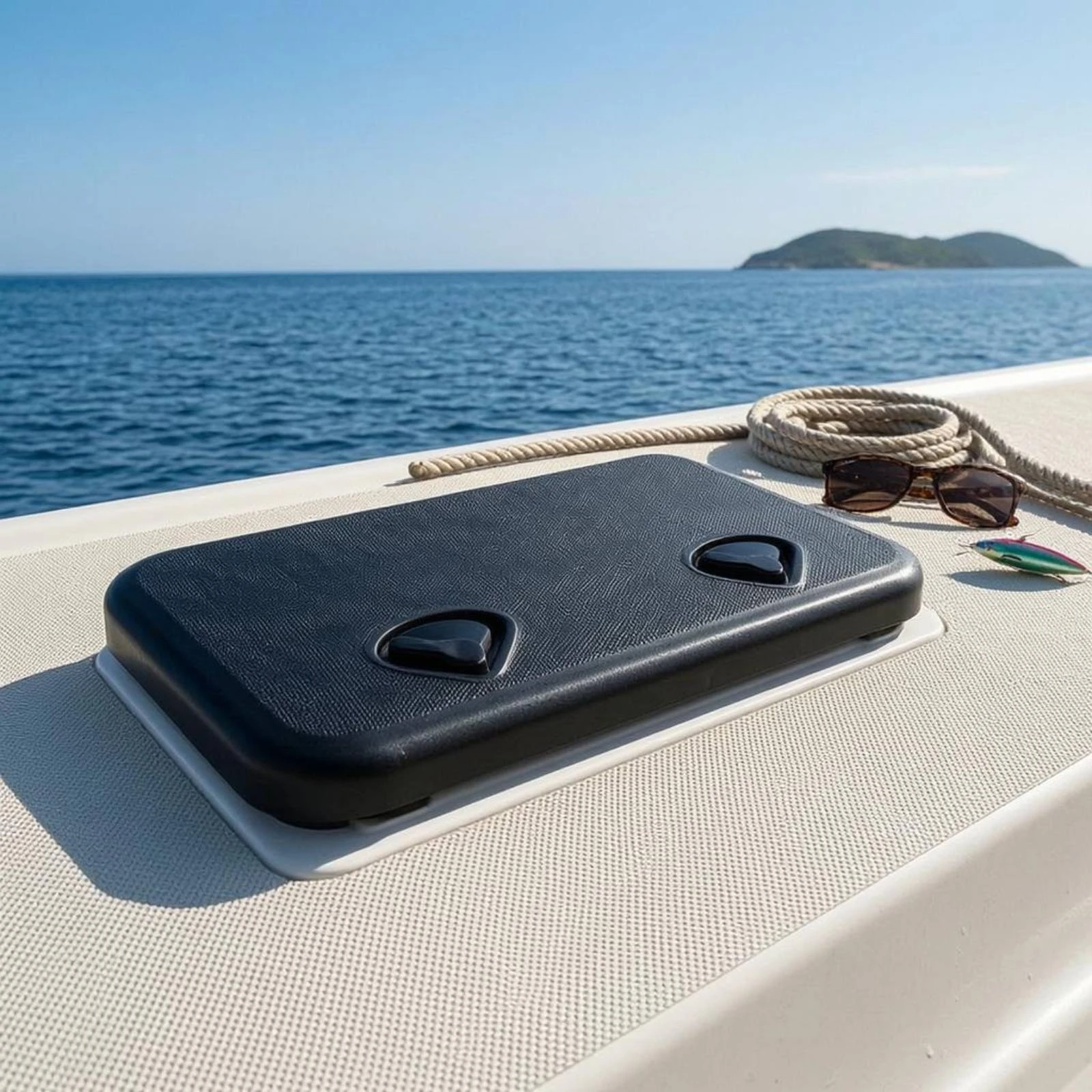 

Marine Deck Cover Rounded-Corner Deck Hatch Cover Rectangle Hatch Lid Screw-Mounted