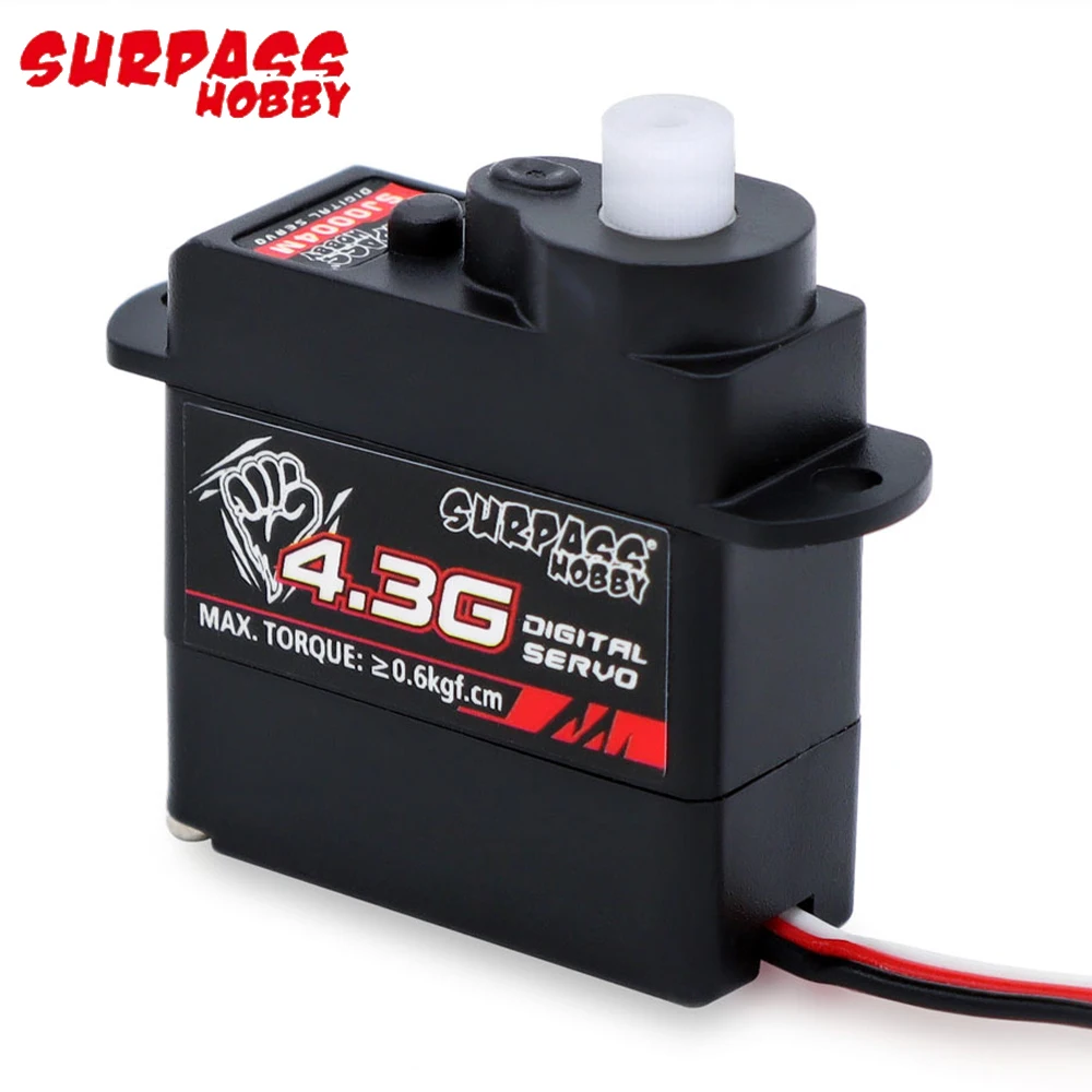 Surpass Hobby SJ0004M 4.8-6.0V 0.6kg Torque 4.3g Digital Metal Gear Servo Cored Motor 25T For RC Airplane/ Car/ Boat Toys MG90S