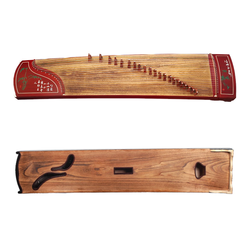 Handmade Guzheng 21 Strings Sandalwood Chinese Guzheng String Instrument Guzheng Green Bamboo Carved  SET