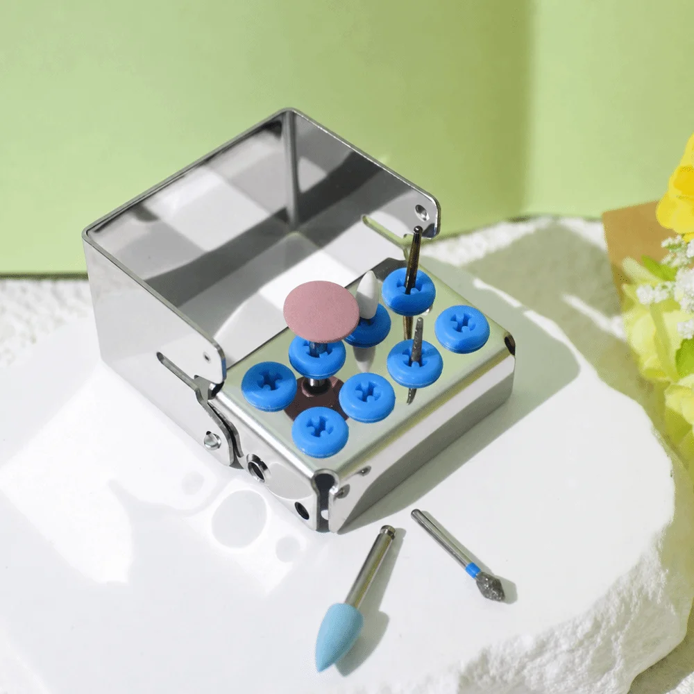 Stainless Steel Dental Burs Holder 135℃ Autoclavable 8/12/30 Holes Endo File Disinfection Box Sterilizable Lab Tools
