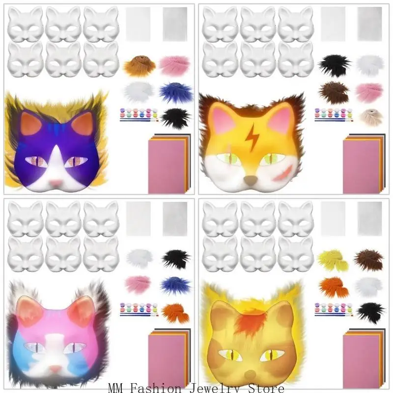 

D0UB DIY Therians Mask Пустая маска лисиц и кошек с сеткой для глаз Therians Gear Stuff