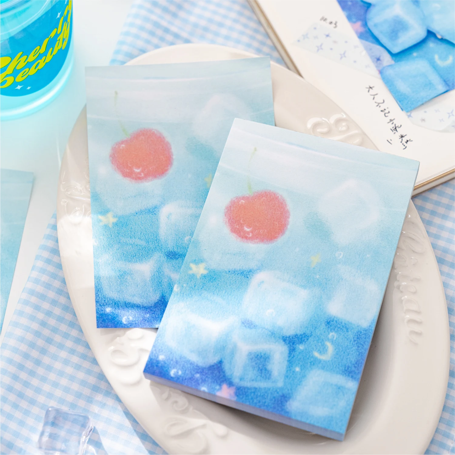 80sheets Summer Dessert Retro Ins Colorful Lead Fruit Painting Message Notes DIY Scrapbook Diary Material Aesthetics Craft Paper