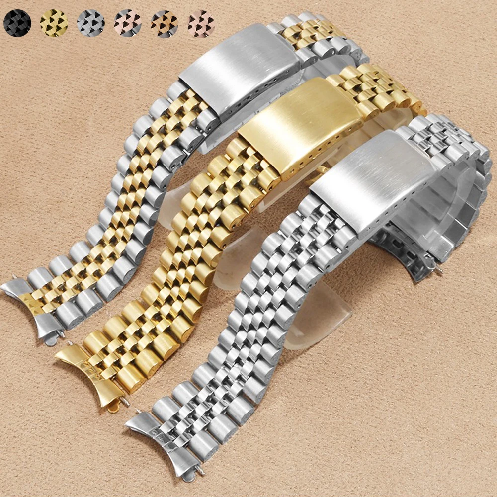 18/19/22mm/20mm Stainless Steel Luxury Strap For Rolex For Huawei GT3pro 46mm 43 band Metal Solid Watch loop For Seiko Bracelet