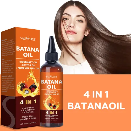 Aceite de Batana 4 en 1, 120ml, fortalecedor y voluminizador del cabello, repara el cabello dañado, promueve el cabello brillante, aceite para el cuidado de Batana