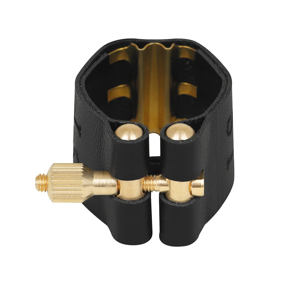 Professional Saxophone Clarinet LS Leather Buckle Clamp Set Woodwind Instrument Accessories Mouthpiece Ligature Cap Clip