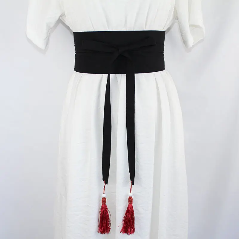 Antique Style Hanfu Belt Solid Color Cotton Linen Waistband Women Hanfu Dress Decor Waist Belt Cosplay Accessories