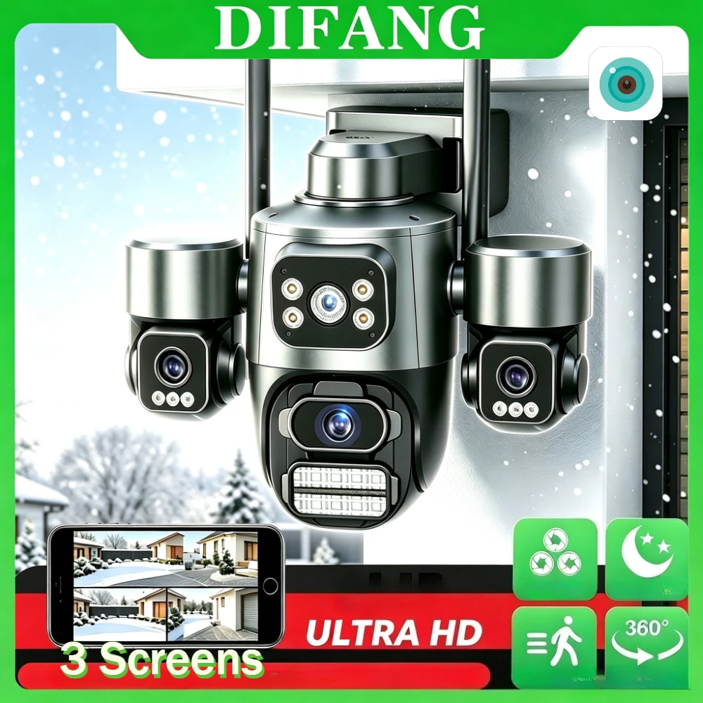 Security Surveillance Treen 15MP HD WIFI IP Camera 4K Auto Tracking IP66 Waterproof CCTV Video Security Cam Onvif ICsee