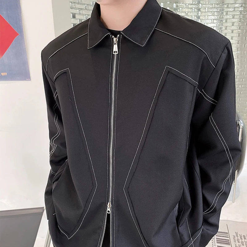 LUZHEN الأصلي شخصية التطريز مخطط مزدوج سستة سترة غير رسمية الرجال 2025 الخريف العصرية معطف الذكور وسيم JY4593 #5