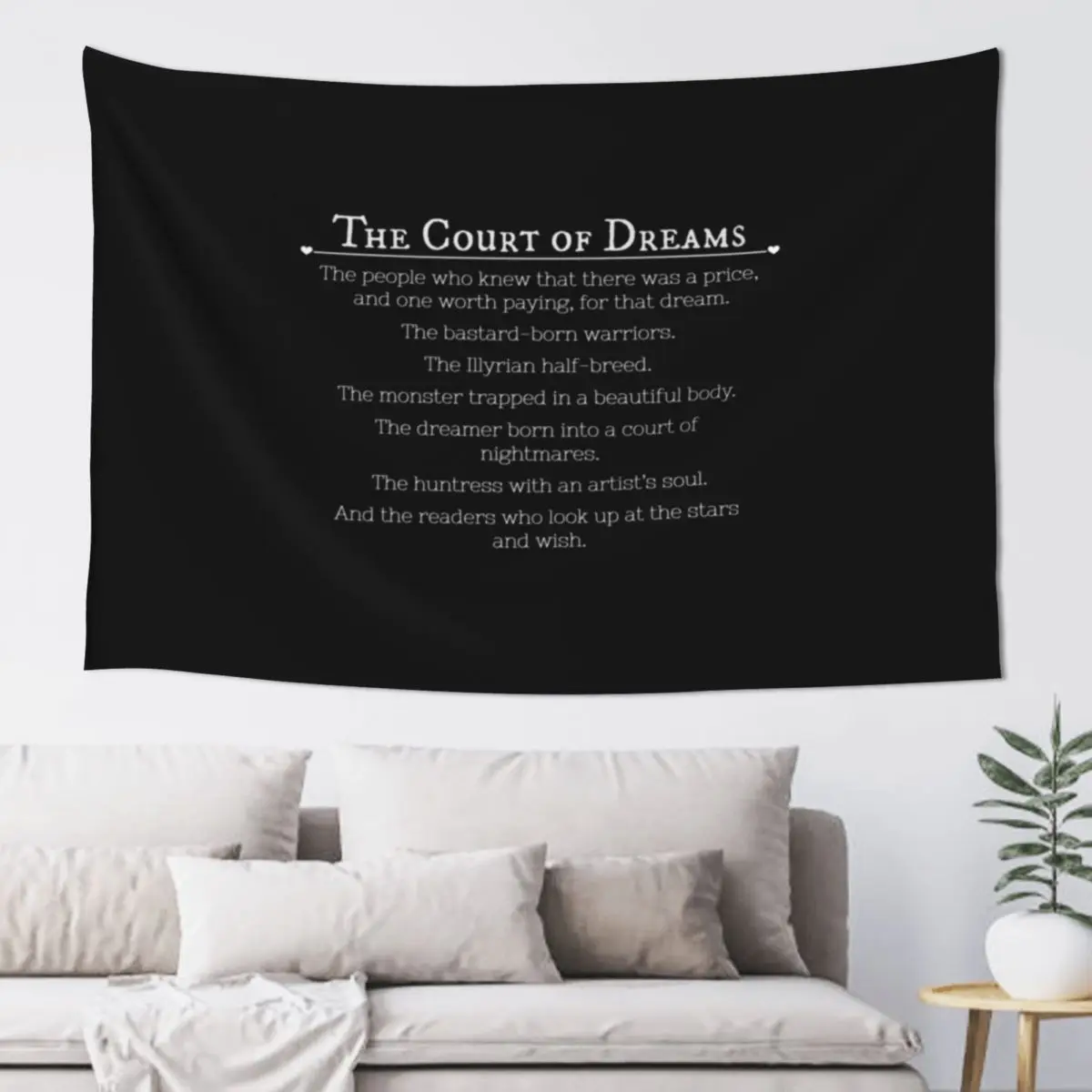 The Court of Dream & The Readers who Look up the stars and wish. (Sarah J. Maas Quote) Tapestry Bedroom Decor Tapestry