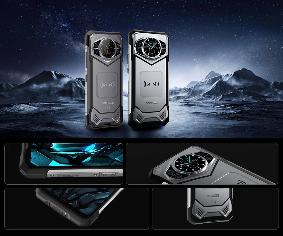 DOOGEE S200 Rugged Phone 5G Dimensity 7050 Octa Core 1.32" AMOLED Rear Display 12GB RAM+256GB ROM 100MP Camera 10100mAh 5G Phone
