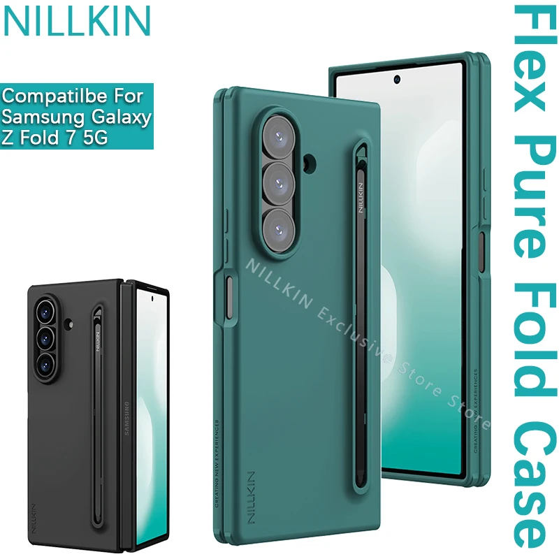Nillkin لهاتف سامسونج جالاكسي Z Fold 7 6 5 W24 Flex Pure Fold Case S إصدار القلم غطاء حماية من السيليكون السائل جراب هاتف