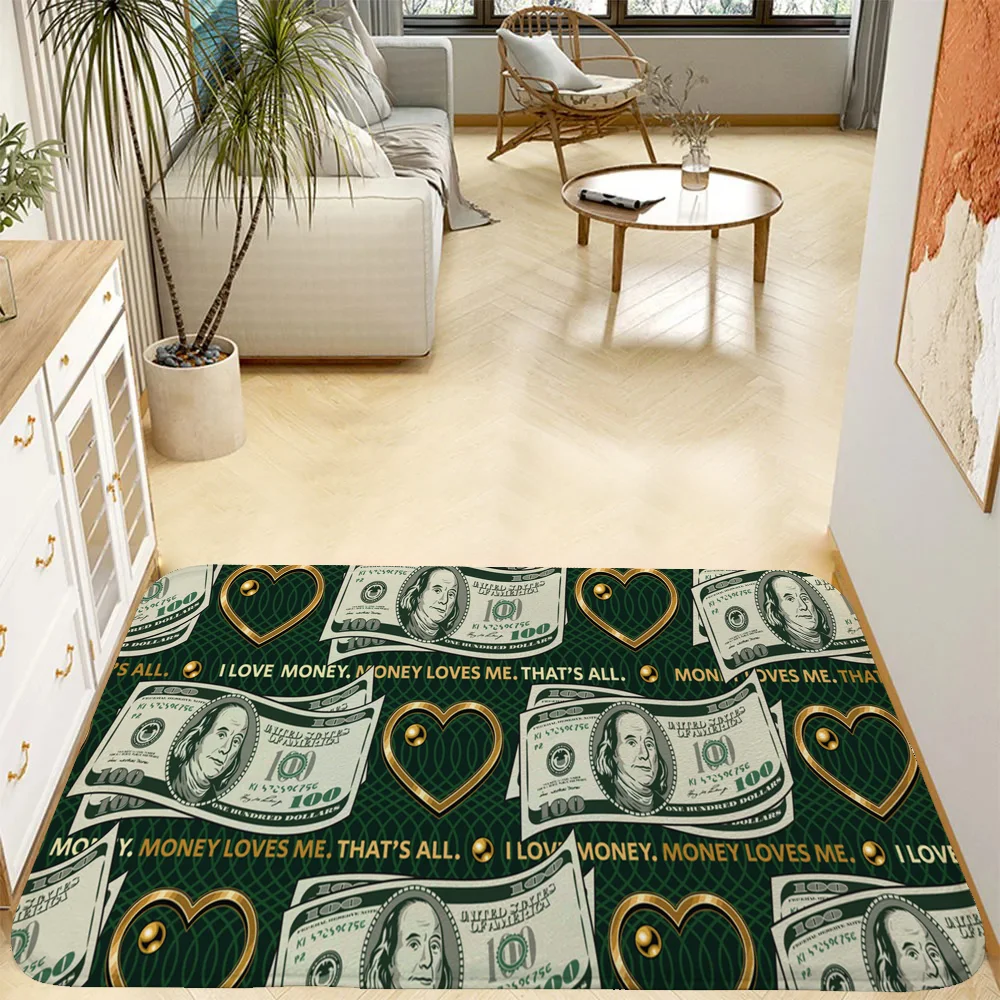 

Floor Mat Creative USA Dollar 3D Bedroom Living Room Hallway Long Strip Carpet Anti-slip Soft Area Rug Home Decoration