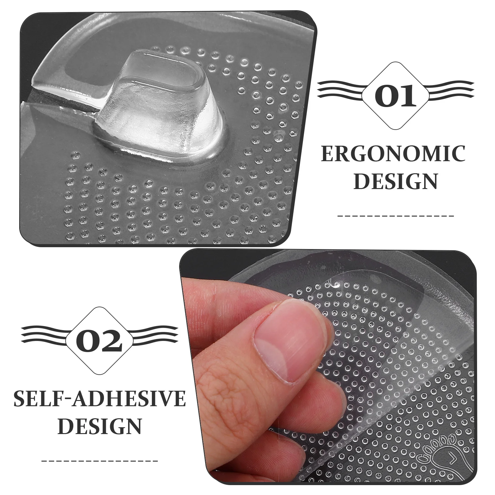 

3Pair Anti-Slip Shoe Insoles Transparent Forefoot Gel Pads for High Heels Cushion Insole Foot Pain Relief Ball of Foot Comfort