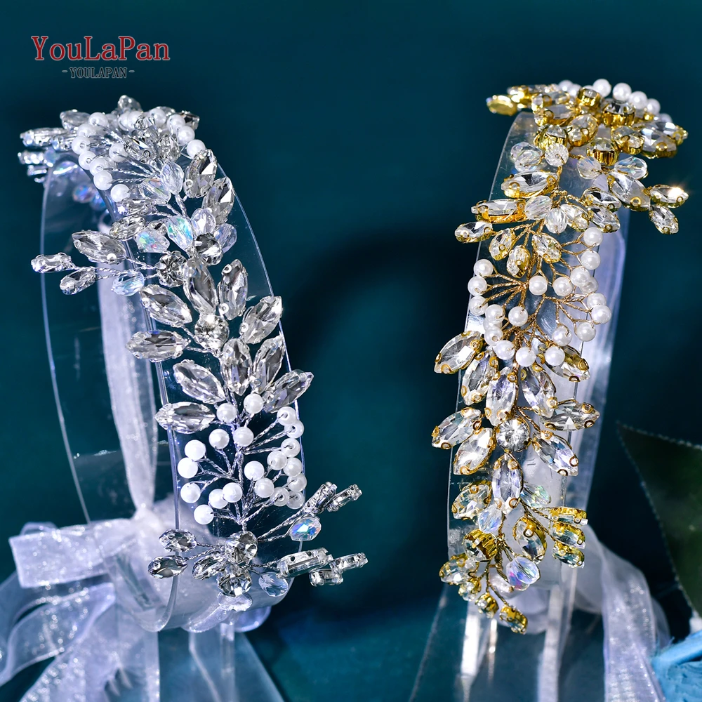 

YouLaPan Bridal Headpiece Pearl Bride Hair Accessories Rhinestone Headband Wedding Bridesmaid Hair Band Jewelry Hairwear HP874