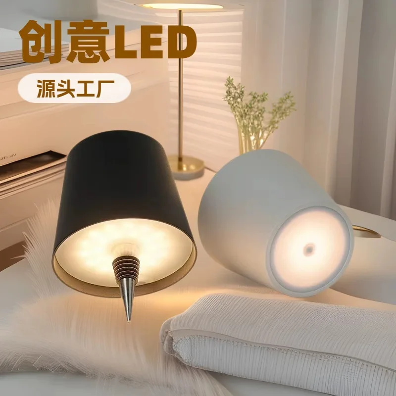 

Наружная настольная лампа с зарядкой через USB, подключаемая лампа для бутылки вина, трехцветная, Amazon, оптовая продажа, сенсорная лампа окружающего освещения