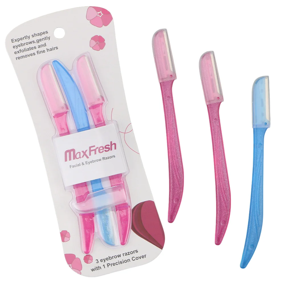 

3 Pcs/Pack Face Eyebrow Razor for Women,Facial Dermaplane Razor,Dermaplaning Tool with Precision Cover,Peach Fuzz Remover