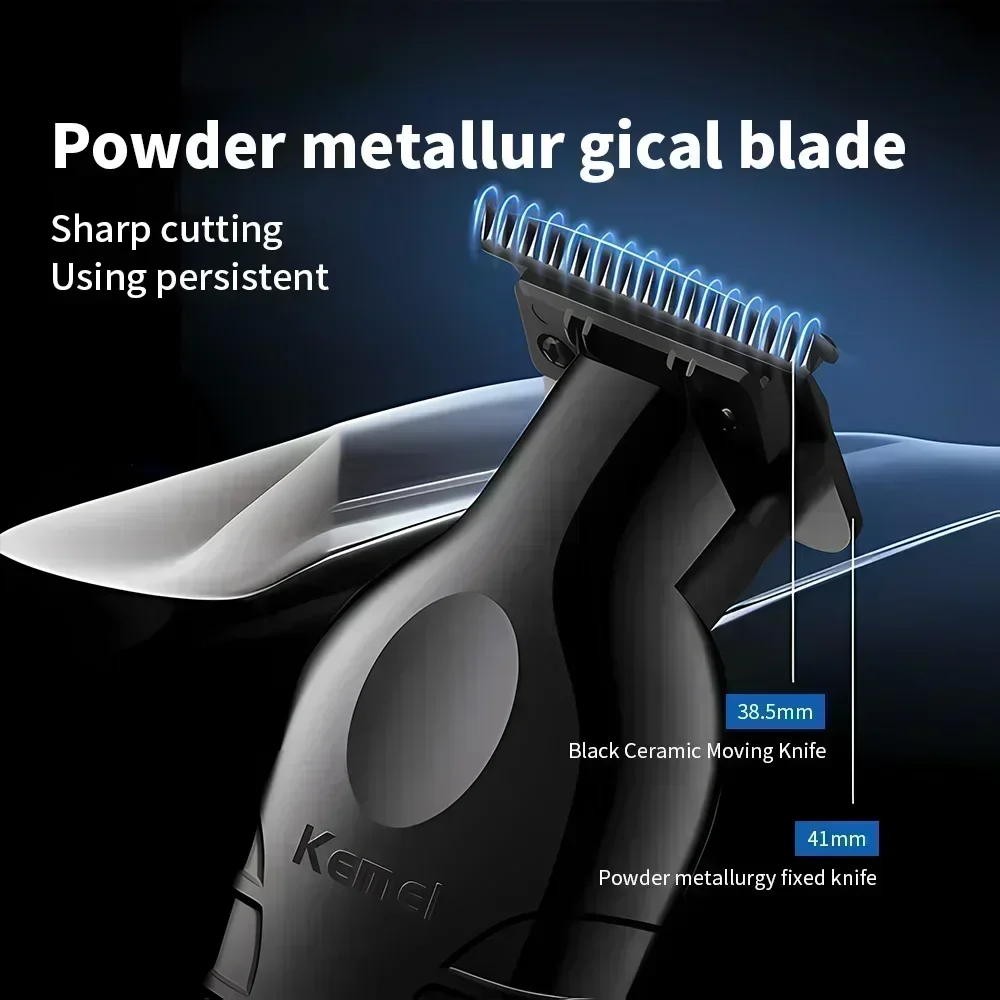 Kemei 2299 Barber Cordless Hair Trimmer 0mm Zero Gapped Carving Clipper Detailer macchina da taglio elettrica professionale