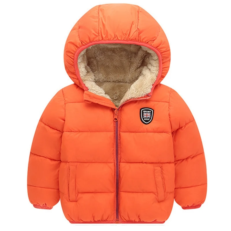 Baby Boys Hooded Jackets Winter Warm Thick Plus Velvet Jacket Girls Toddler Kid Coats Children Outwear Spring Candy Color 2 4 6Y