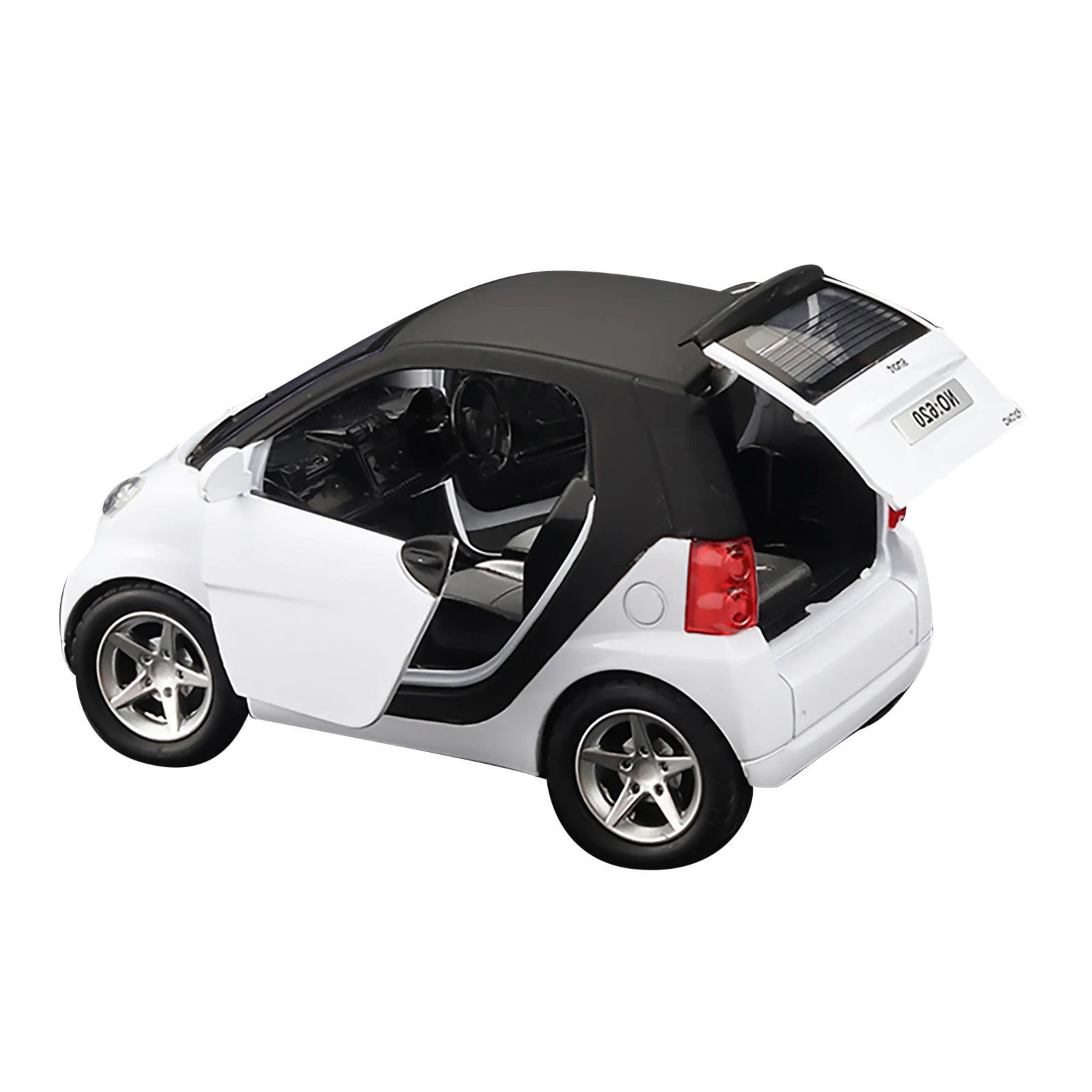 1:32 Legering Witte Auto Smart Fortwo Pull-Back Simulatie Auto Model Voertuigen Collectible Ornament Childrens Auto Speelgoed Kerstcadeaus
