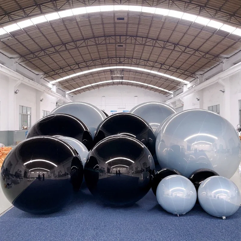 Srebrzysta złota nadmuchiwana kula lustrzana opalizująca kula lustrzana odblaskowa metalowy balon do dekoracji weselnych