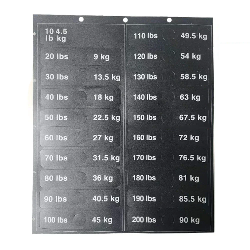 Weight Sticker Weight Stack Labels Weight Tags Black Background White Number Stickers 10lbs To 200Ibs For Gym Fitness Equipment