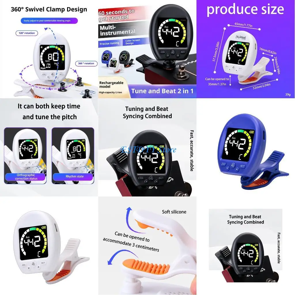 

G6DE Digital Electronic Tuner with Function Guitar Bass Violin Ukulele Tuner