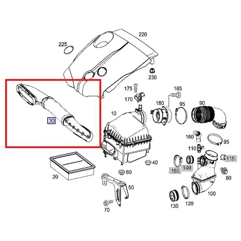 2X Air Intake Hose A6510900000 For Mercedes-Benz A Grade 220 CLA Grade 220 B Grade160