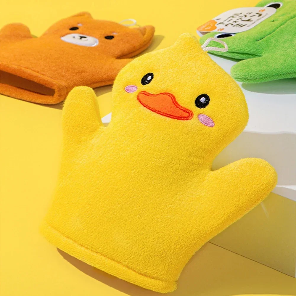 1PC Cartoon Super Soft Cotton Baby Bath Shower Brush Glove Cute Animal Frog/Dog/Duck Pattern Children Sponge Rubbing Towel Ball