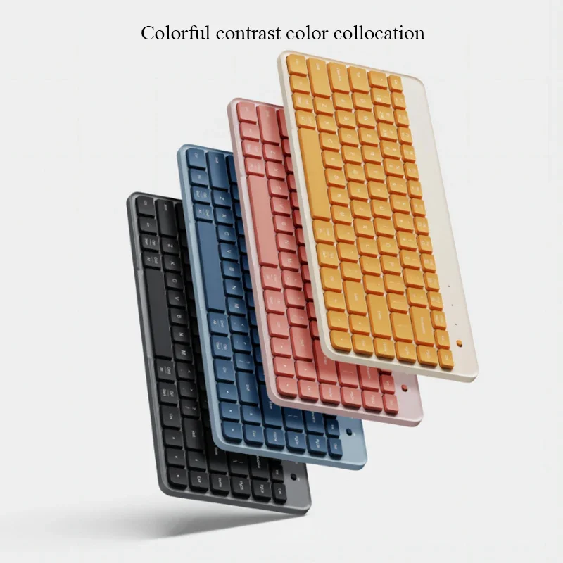 Colorful Portable Dual Mode Keyboard With Mouse Wireless 2.4GHz Bluetooth Multi Device Connection With Split Holder