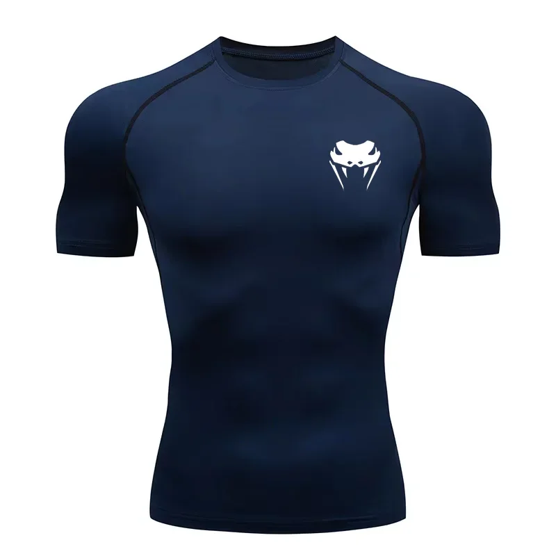 Men's Quick Drying Compression T-shirt Sports Short Sleeved Fitness Training Shirt Breathable Elastic Sports Shirt