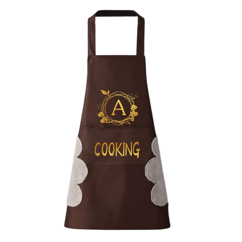 Kitchen Aprons for Woman Men Chef Work Waterproof Apron Restaurant Clean Uniform Wreath 26 Letter Beauty Nails Work Clothes