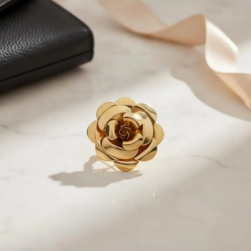 Camellia Flower Decor Scarf Buckle Sturdy Metal Shawl Fastener Pin Ideal for Party Graduation Ceremony Outfits