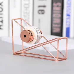 1PC Nordic Style Fashion Simple Iron Art Rose Gold Tape Dispenser Manual Tape Cutter Desk Decoration School Office Accessories