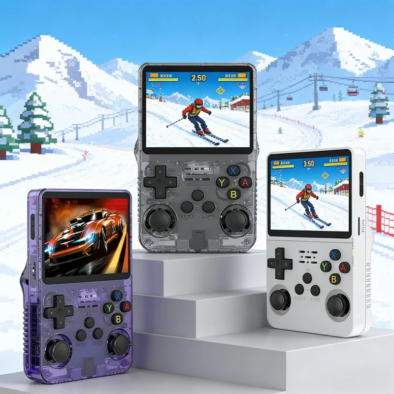 NEW R36S Retro Handheld Game Console 3.5 Inch IPS Screen 128GB Preloaded Games Linux System Pocket Player