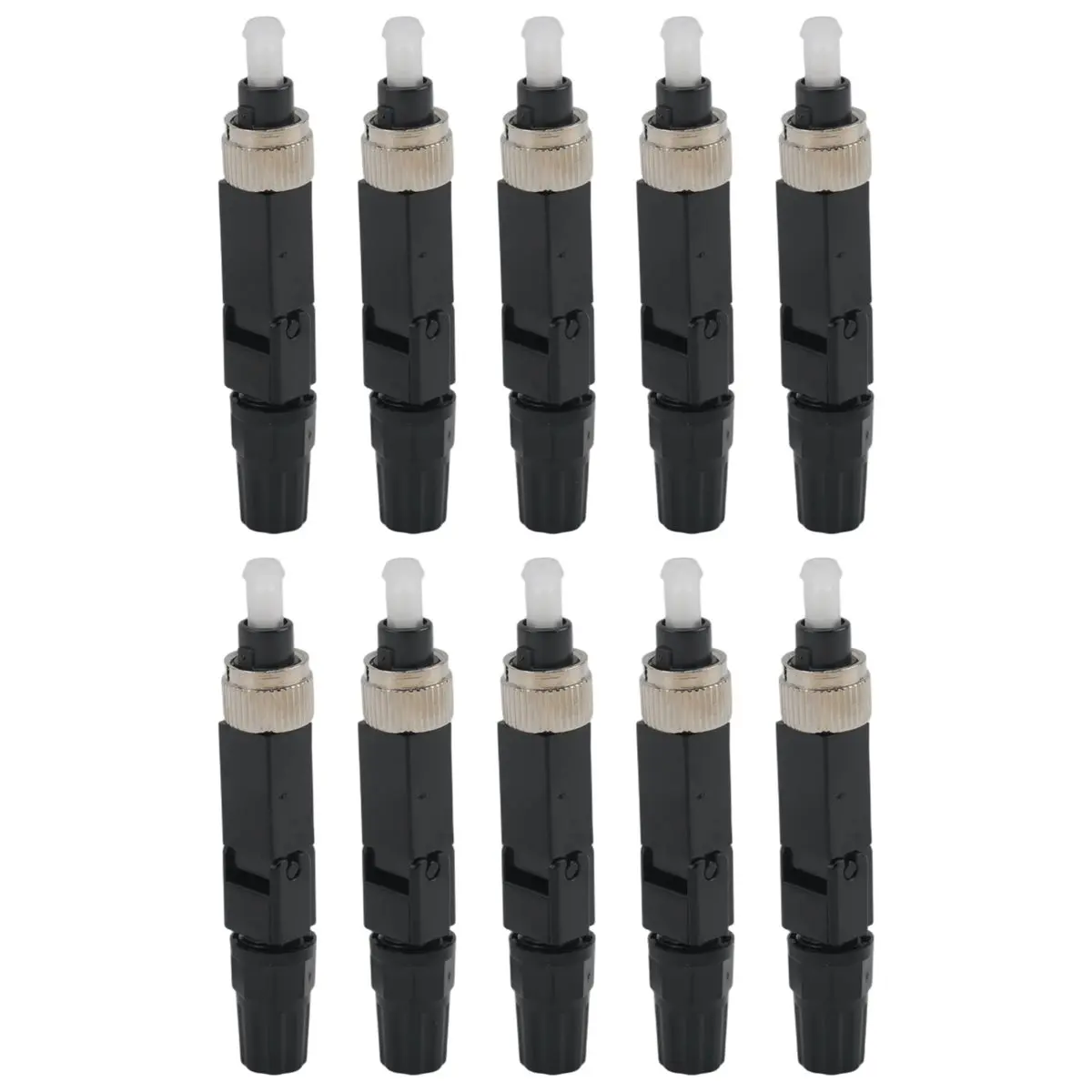DT60 10Pcs FC Single-Mode Cold Splice Optical Fiber Cable Splice Connector Pre-Buried Fiber Optic Quick Connector