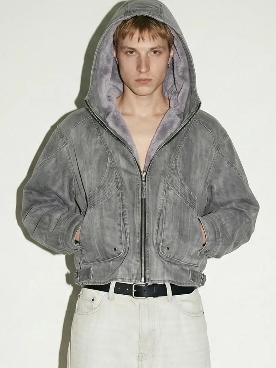 

Сделано экстремально зимнее винтажное мужское джато с капюшоном, теплая хлопковая верхняя одежда для молодежи, повседневная одежда