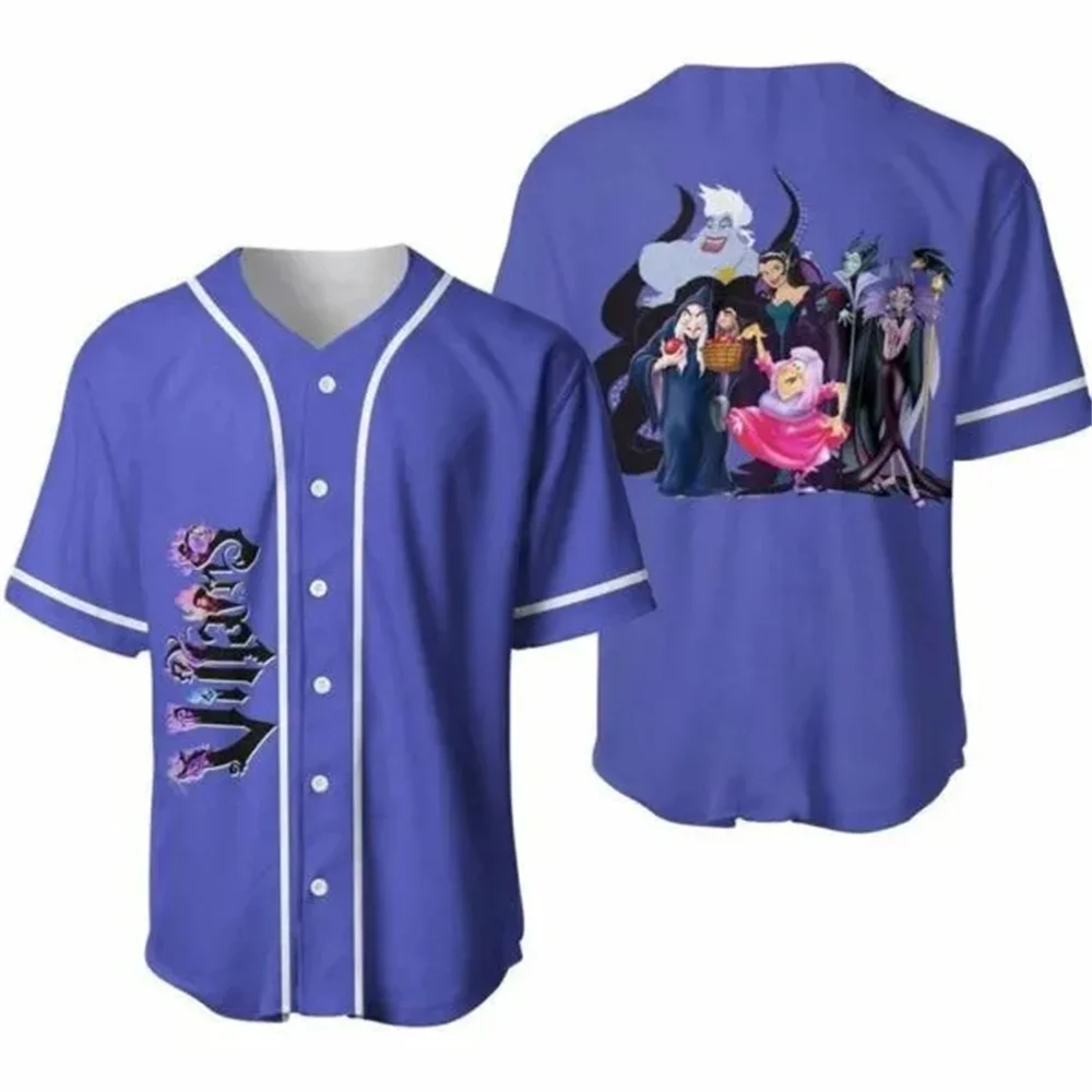 2024 New Disney Men's Baseball Jersey Ursula Baseball Shirt Casual Women's Fashion Street Free Customized Name Baseball Shirtstr