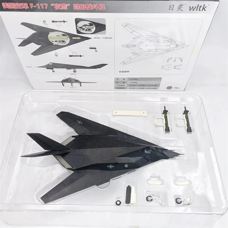 1/72 F117 Nighthawk Stealth Fighter Aircraft Metal Military Model Diecast Plane Model For Boy Gift With Box Collection