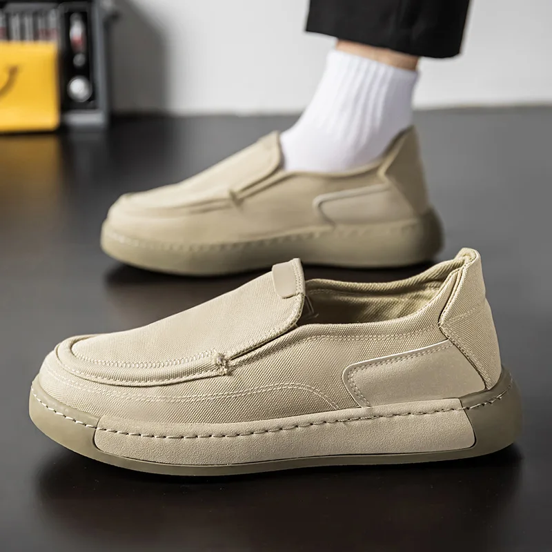 

Men's Classic Retro Casual Shoe Cover Work Office Flat Shoes One Step Stepping Walking Shoes Daily Walking Driving Canvas Shoes