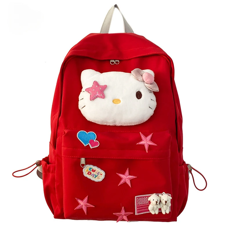 Bolsa escolar Hello Kitty para estudante, Mochila Sanrio JK, Travel Bag, Proteger a coluna cervical, Saco de escola universitária