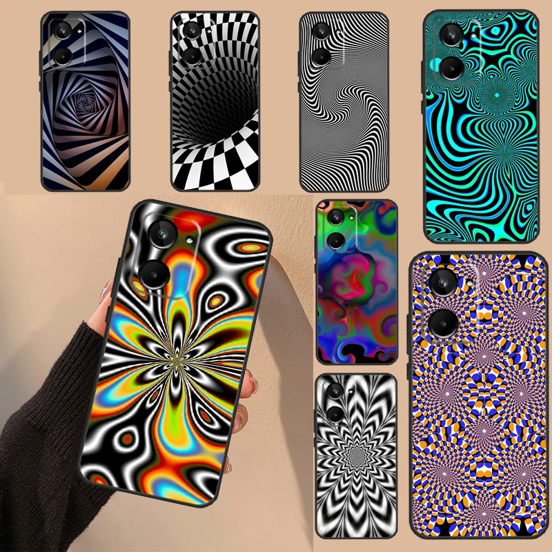 Optical Illusion Print For Realme C31 C25s C21Y C30 C33 C35 C55 C11 C15 GT Neo 5 3 2T 3T 8 9 11 10 Pro Plus Case