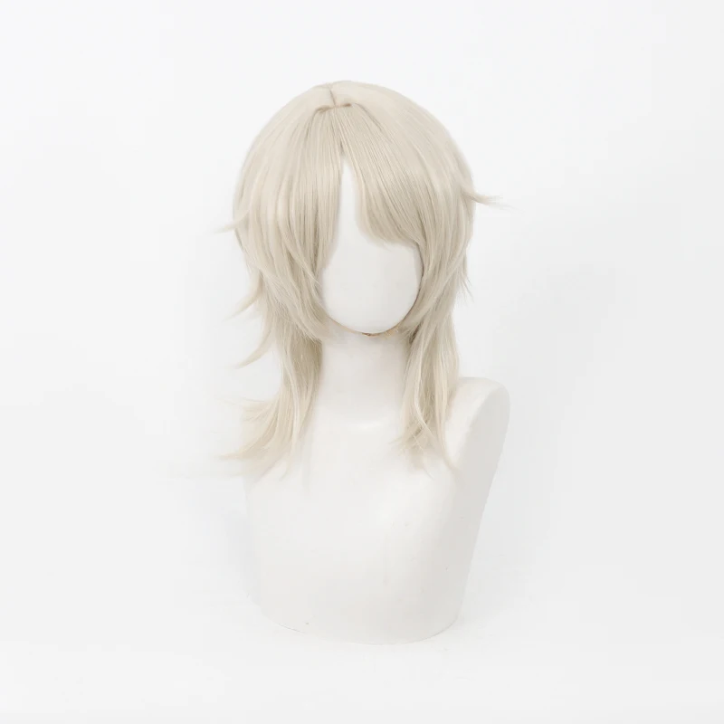 Peluca de Cosplay de Limbus Company Faust, pelo sintético corto amarillo claro resistente al calor, accesorios para fiesta de Carnaval y Halloween, mujeres y hombres