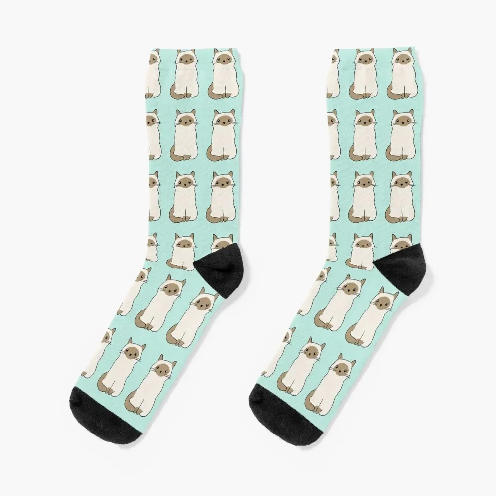 

Cute Cross Eyed Siamese Cat Socks christmass gift professional running Mens Socks Women's