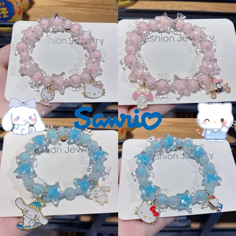 

Sanrio Cartoon Hello Kitty Cinnamoroll My Melody Bracelet Cute Women's Jewelry Bracelets for Girl Friends Bestie Birthday Gifts