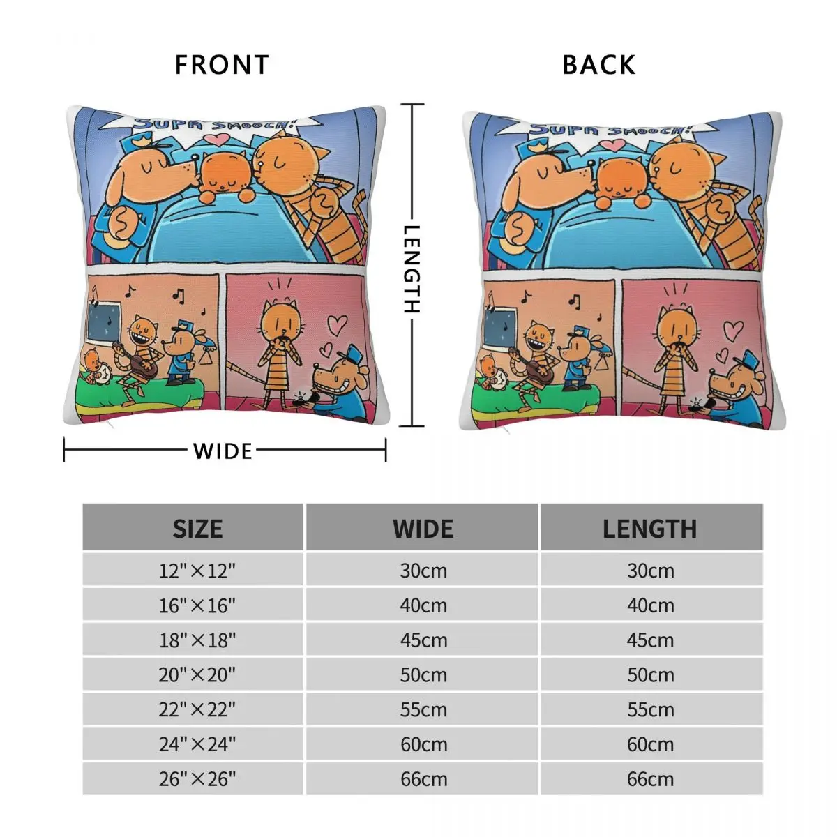 Dog Man Dogman Movie Comic Cartoon Square Pillowcase Cushion Cover Pillow Case Throw Pillow Cover for Home Bedroom Car