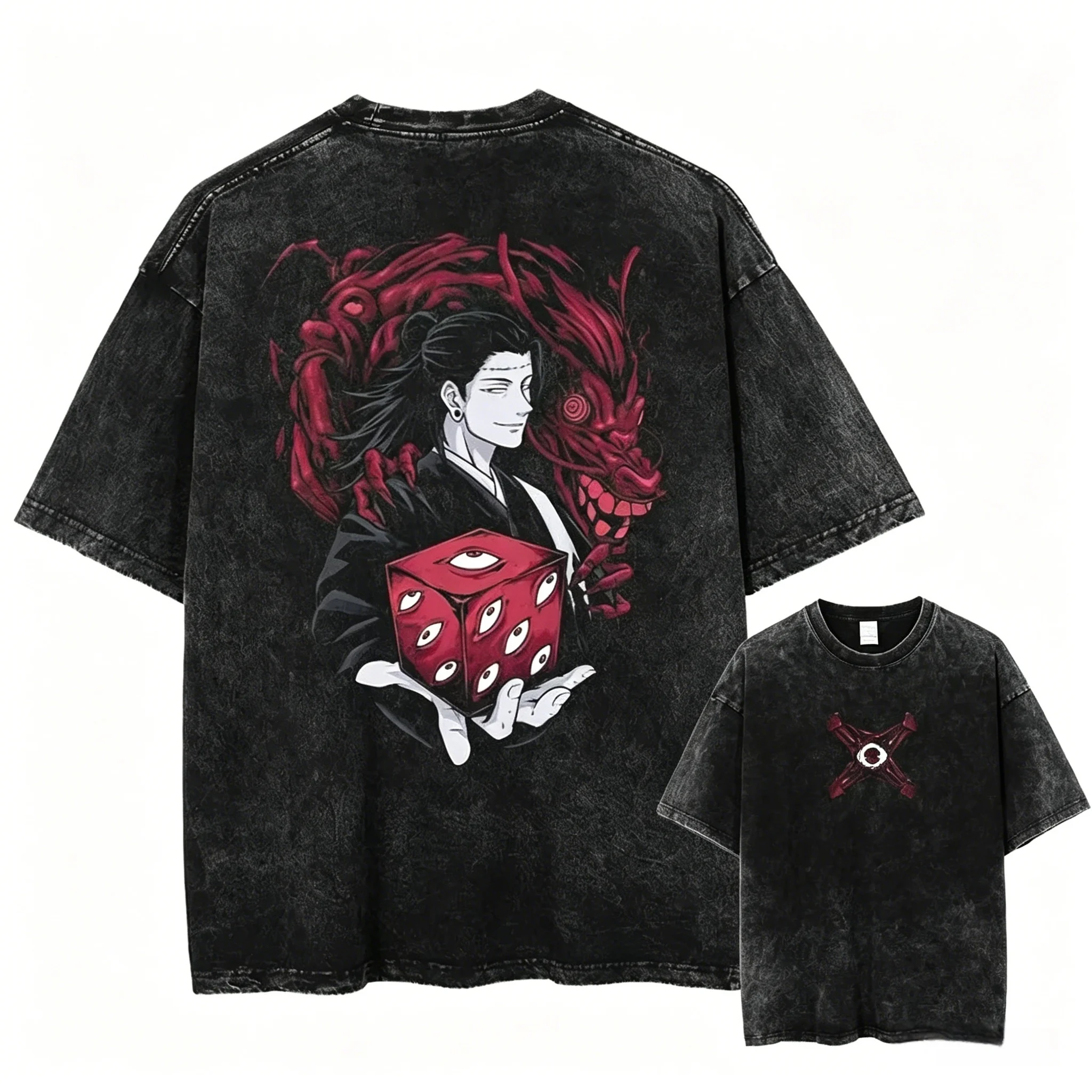

Summer Jujutsu Kaisen Vintage Washed Oversized Suguru Geto T Shirt New High Quality 230GSM Double Sided 100% Cotton Multi Colors