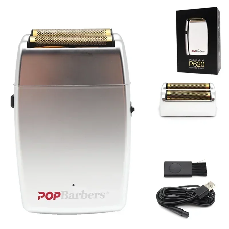 11000 RPM POP Barbers P620 Professional Electric Men's Beard Trimmer Double Foil Shaver Electric Shaver USB Hair Cutting Machine image 3