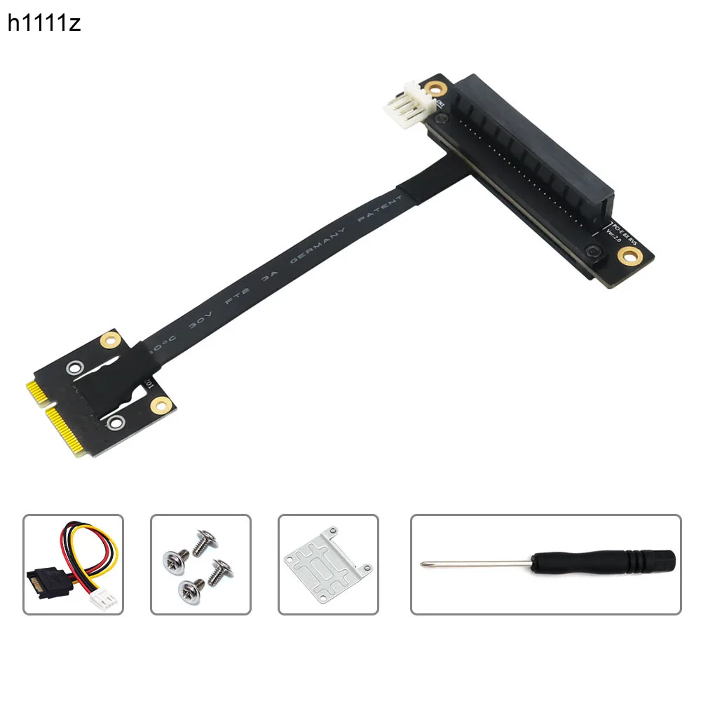 Add On Card 270 Degree Mini PCIe To PCI-E 8X Adapter Cable Mini PCIE to PCI Express X8 Riser 4Pin Power for PCIE Tester Extender