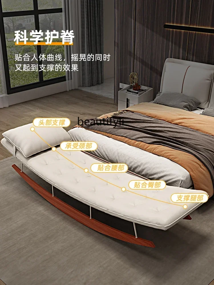 

LHY26ss Designer recliner bedroom rocking sofa solid wood rocking chair living room, leisure lazy chair rocking chair