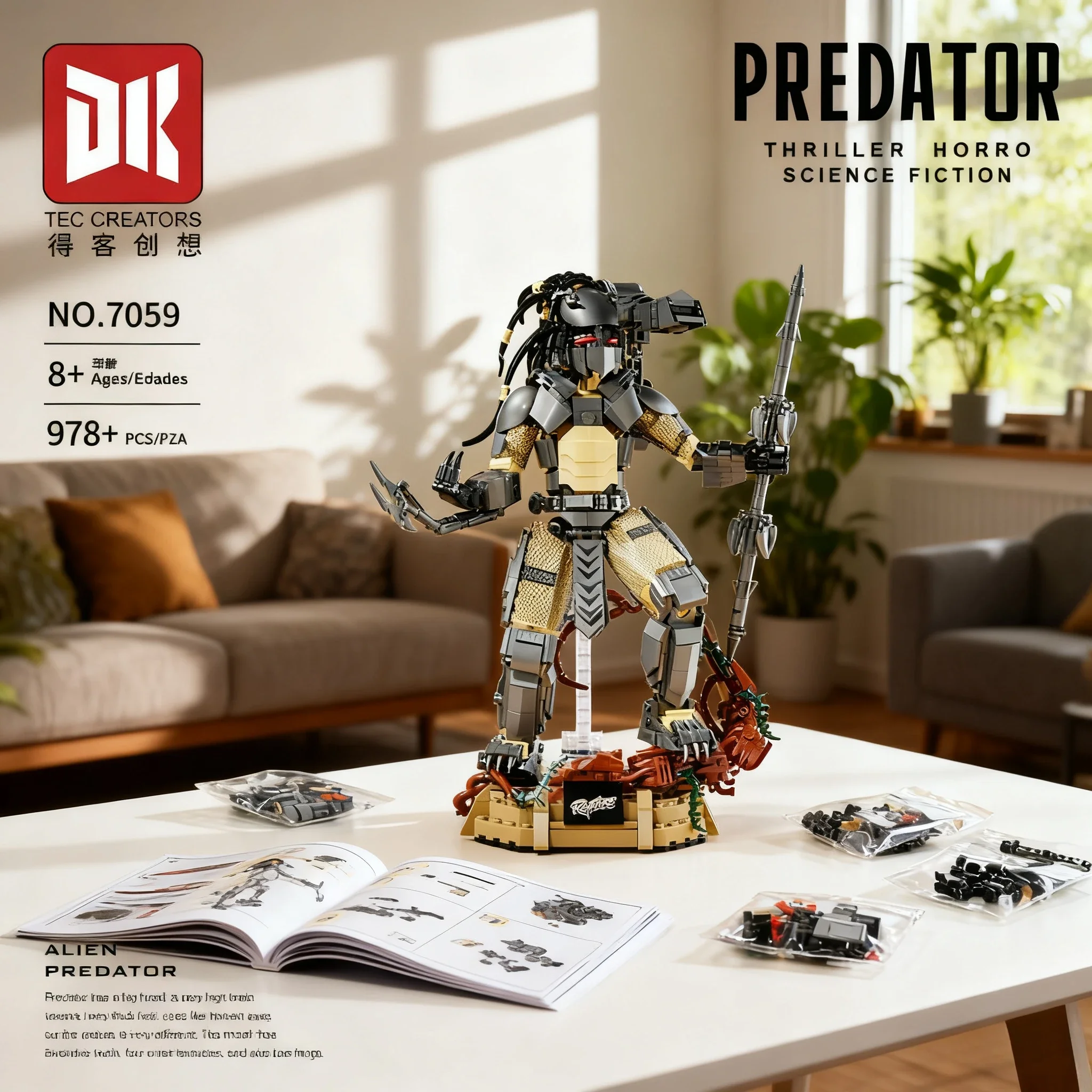 Estrangeiro besta guerreiro mech modelo blocos de construção brinquedo ferro sangue robô mecha diy tijolos quebra-cabeça montagem brinquedos para meninos presentes adultos